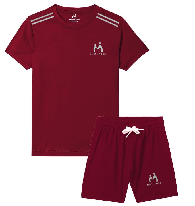 Image of MIST N FOGG Boys and Girls Sports Dry Fit T-Shirts and Short Set