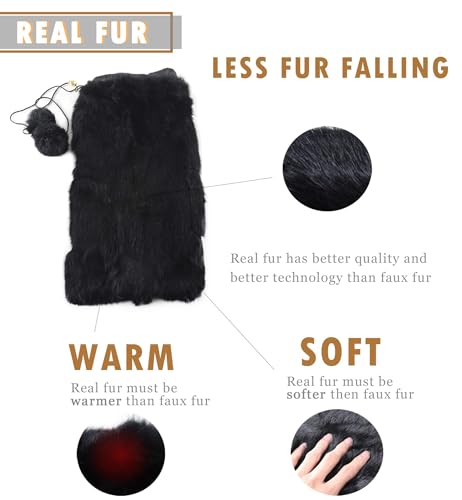 Image of Fur Story Fur Leg Warmers Real Fur Rabbit Winter Leggings Boot Toppers for Women
