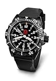 Glas: gehärtetes Mineralglas Praetorian Night Patrol Black PVD - Silikonarmband - H3 Trigalight Beleuchtung