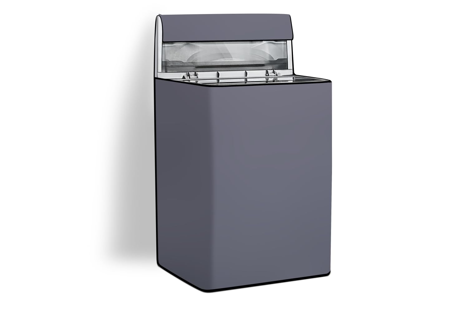 Stylista Fully Automatic Top Load Washing Machine Cover | Waterproof & Dustproof | Long-Lasting, Washable & Easy-Care Fabric | Inlet & Outlet Pipe Cut-Out Design, Grey, Polyester, (60x60x90 CM)