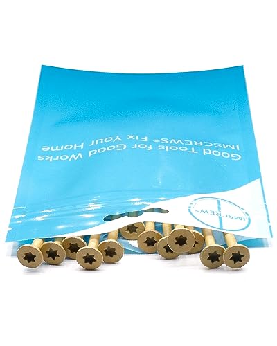 Image of IMScrews 6 Inch Exterior Deck Screws, #10 x 6 Inch Torx (Star) Drive Long Flat Head Wood Screws for Outdoor Timber, Logs, and Landscaping Wood - Rust-Resistant Decking Screws - Tan, Pack of 25