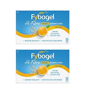 Fybogel Sachets, oranje, 30 zakjes x 2, 60 totaal, Ispaghula husk, vezelsupplement, constipatieverlichting voor volwassenen, laxeermiddelen, opgeblazen gevoel, werkt natuurlijk, laxeermiddelen,