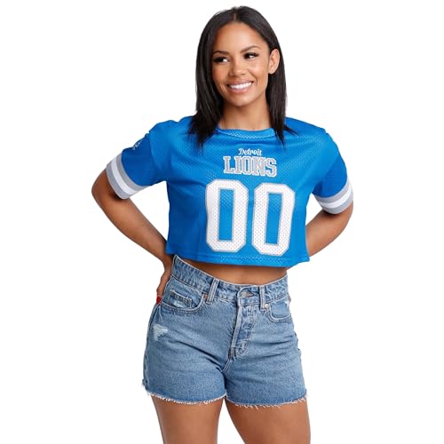 FOCO Detroit Lions NFL Womens Gameday Mesh Crop Top - Medium