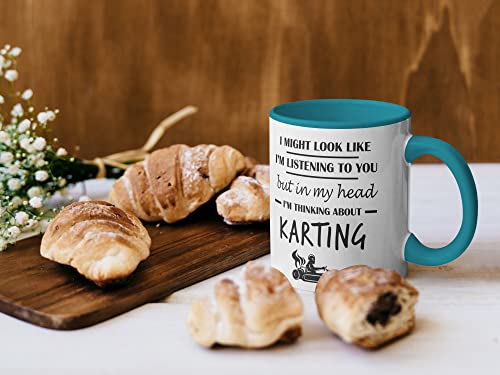 Stuff4 Karting Gifts, in My Head I'm Thinking About Karting, Funny Gifts Men Women, Go Kart Motorsport Mug - Image 2