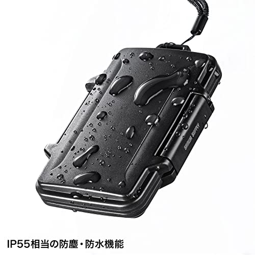 サンワサプライ(Sanwa Supply) メモリーカードケース 防水・防塵 IP55相当 (SDカード・microSDカード用) 最大16枚収納 ブラック FC-MMC29BK