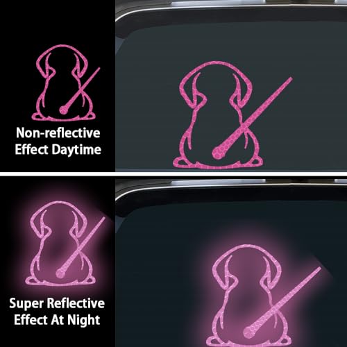 Image of Dog Decal Vinyl Sticker, Rear Wiper Decal Cute Dog Moving Tail Wiper Decals Reflective Stickers Windshield Wiper Stickers Window Wiper Decals Tags for Rear Vehicle Wipers (Purple)