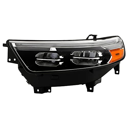 Carpart4u Aftermarket for 2020-2022 Ford Explorer XLT Limited Headlights OEM Style Full LED Tube (Driver), Black