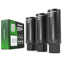 HASKYY Zündkerzenschlüssel Magnetisch Zwölfkant Nuss Set 14-16-18mm - 3/8 Zoll Antrieb Kerzenschlüssel Glühkerze 3-teilig Steckschlüssel 12-Kant - Universal KFZ Werkzeug für Auto & Motorrad