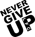 PCSL Never Give Up - Sticker/Decal/Water Bottle - Liverpool LFC YNWA (Decal - LFC, Black)