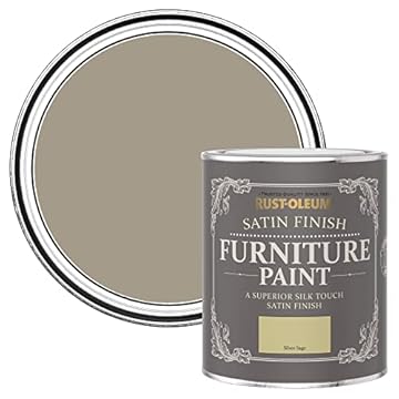 Rust-Oleum Beige Furniture Paint in Satin Finish - Silver Sage 750ml