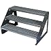 Produktbild Kaminbau Mierzwa Premium Stahl Treppe Freistehend Verzinkt & Anthrazit Pulverbeschichtet 3 Stufen (Breite 80 cm) (Höhe 57 cm) Wetterfest Gitterroststufe Gartentreppe