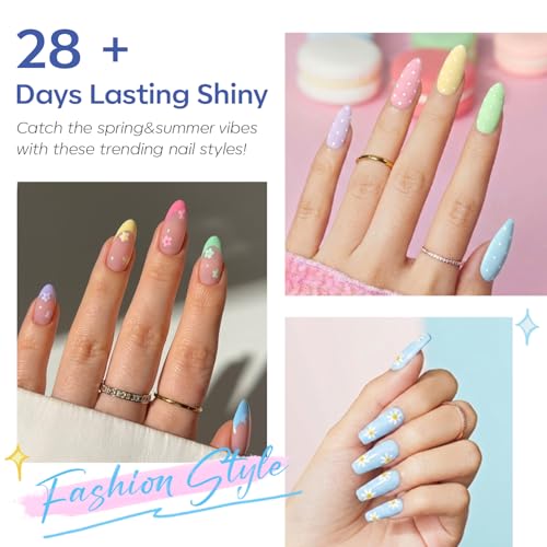modelones Poly Gel Kit 12 Colors Rainbow Summer Bright Neon Poly Nail Extension Set Candy Red Yellow Builder Nail Gel Art Design Salon Professional Technician Tool Beauty Gifts for Women — view 3