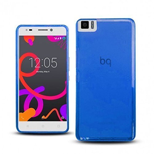 Mb Accesorios Funda Carcasa Gel Azul para BQ AQUARIS M5, Ultra Fina 0,33mm, Silicona TPU de Alta Resistencia y Flexibilidad