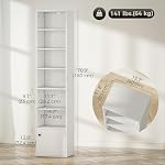 HOMCOM 7-Tier Bookcase with Adjustable Shelf, Modern Freestanding Display Shelf Unit with Cabinet for Living Room, Office, White