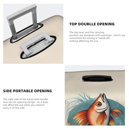 Beautiful Fish print Anti-scratch Luggage Cover, Luggage Protective Case, Washable Luggage Cover4