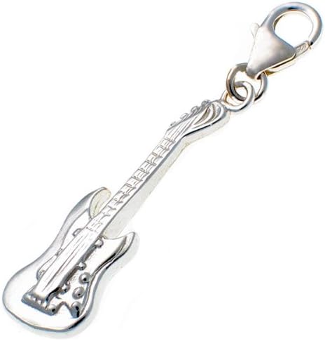 Welded Bliss Sterling 925 Silver Fender Style Electric Guitar Large Clip On Charm or Pendant WBC1337
