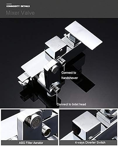 Robinet de douche mural en chrome avec mitigeur de baignoire à bec pivotant rotatif