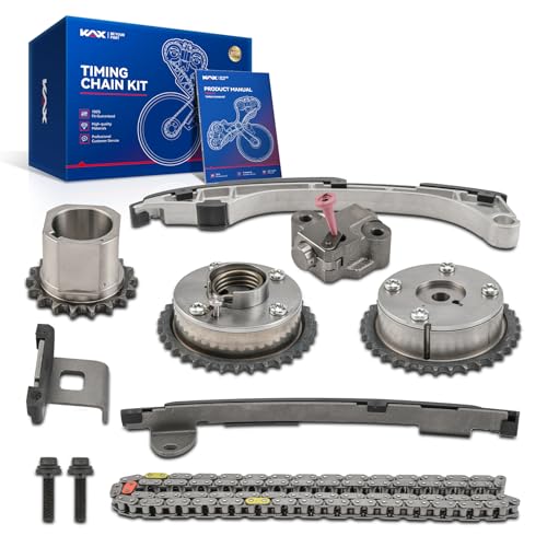 KAX Engine Timing Chain Kit W/Guide & Tensioner & VVT Sprocket Fit for Toyota Camry 2010-2012, RAV4 2009-2012, Venza 2009-2012, Scion tC 2011-2012, Highlander 2009-2011, Sienna 2011-2012 2.5L 2.7L