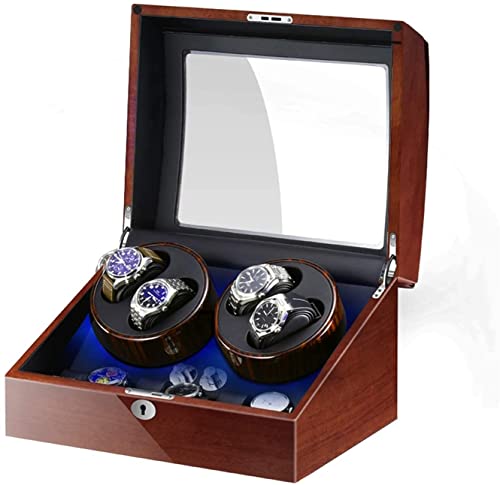 SLGGPJBU Bobinador automático de relojes, caja de bobinador de relojes 4+6 con motor silencioso, gran capacidad, pintura de piano, ajuste exterior, relojes para mujeres y hombres