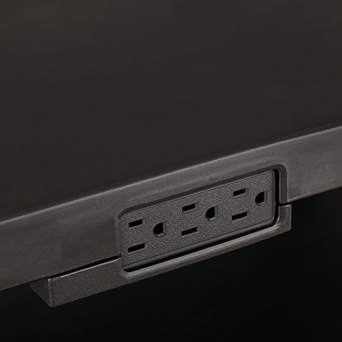 Norwood Commercial Furniture Adjustable-Height Mobile Black Plastic Utility Av Cart With Power Strip, Nor-Oug1042-So #TOP3