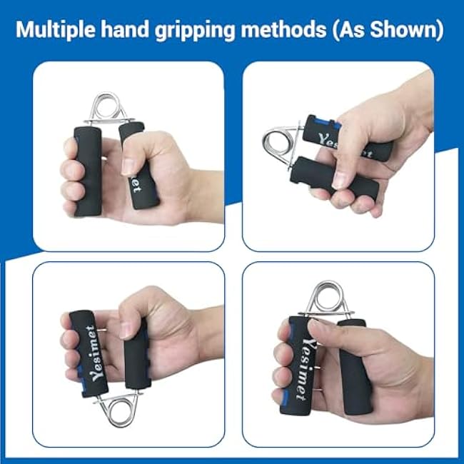 Hand Grip Strengthener Set, Forearm Exerciser, Finger Exercise Gripper, Grip Strength Trainer, hand Trainer-Soft Foam Hand Exerciser for Quickly Increasing Forearm and Hand Grips,2 Pack