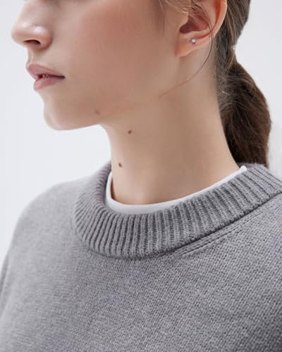 SUUKSESS Women Cashmere Oversized Long Sleeve Pullover Sweater Crew Neck Jumpers3