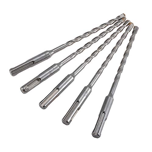 HOHXEN 6PCS Twist Spiral SDS Plus Drill Bit Hammer Drill Bit 150mm for Masonry, Granite, Concrete, Ceramic, Wood and Similar Materials