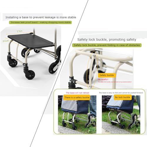 Tragbarer, faltbarer Einkaufswagen mit wasserdichter, abnehmbarer Tasche, großes Fassungsvermögen, Treppensteiger, Einkaufstrolley für einfachen Transport, idealer Lebensmittelträger für Komfort – Bild 5