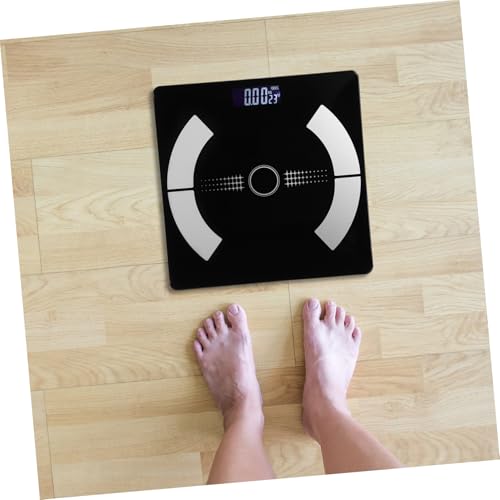 Báscula digital de peso corporal portátil de vidrio negro miniatura 4