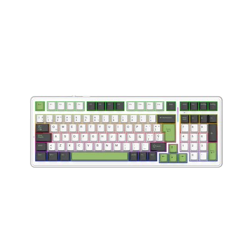 Teclado para gaming Aula F99 en negro verde, la combinación perfecta para tu setup RGB