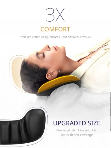 Image of Travel Pillow, Airplane Neck Pillow for Long Flight, Oversized Head Strap with 3D Eye Mask for Sleep, 360Support Headrest, Stop Bobblehead, Ultimate Travel Essentials for Men Women Black