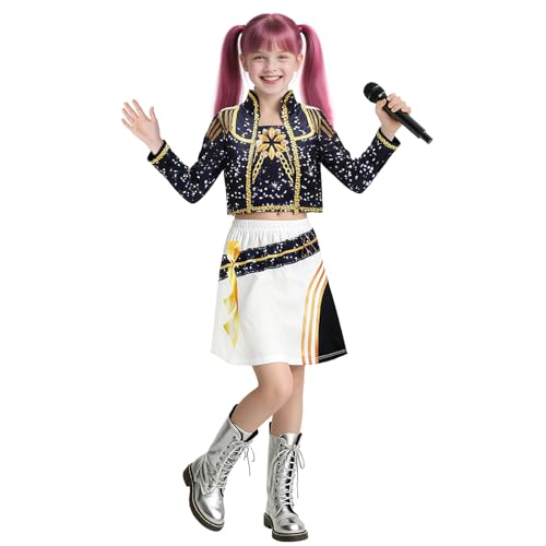XLVLVH Kids Singer Fashion Coat & Shirt & Dress Youth Girls Halloween Outfit 11-12Y