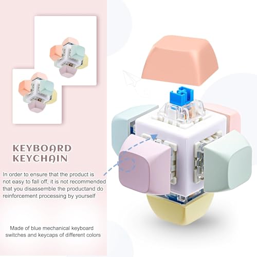 Image of Decompression Toys Keyboard Clicker Toy Keyboard Cube Mechanical Key Button Stress Relief for Adult Gifts to Relief Pass Time (Random Colour)
