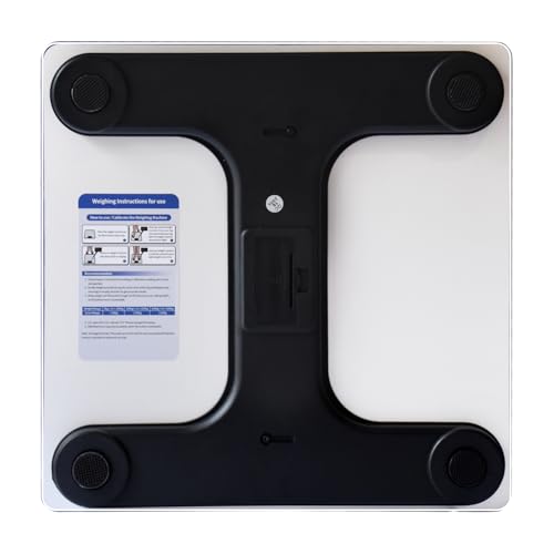 Image of Atom /Aliston MKP Marble Glass Personal Weighing Scale With LCD Backlight Display & Capacity 180Kg | Ultra-Slim 4.5mm | 28 x 28 cm | Bathroom & Home Weighing Scale