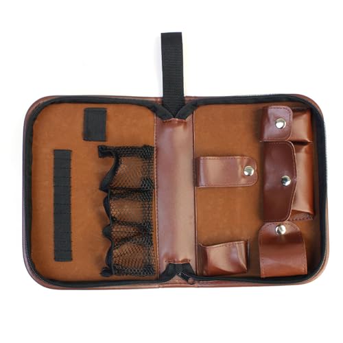 Golf Tool Bag, Multi-Functional Large Capacity Leather Organizer, Outdoor Portable Accessory Bag, Easy to Carry, Brown, (Accessories Not Included)