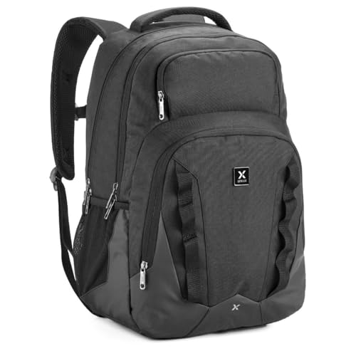 Mochila de Costas com Compartimento para Notebook, Material Resistente, Alças Acolchoadas, para Faculdade Trabalho Escola (Preto)