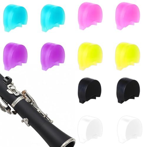 HJZHII 12 Pcs Clarinet Thumb Rest Cushion, Soft Silicone Clarinet Oboe Thumb Rest Cushion Thumb Protector for Most Clarinets