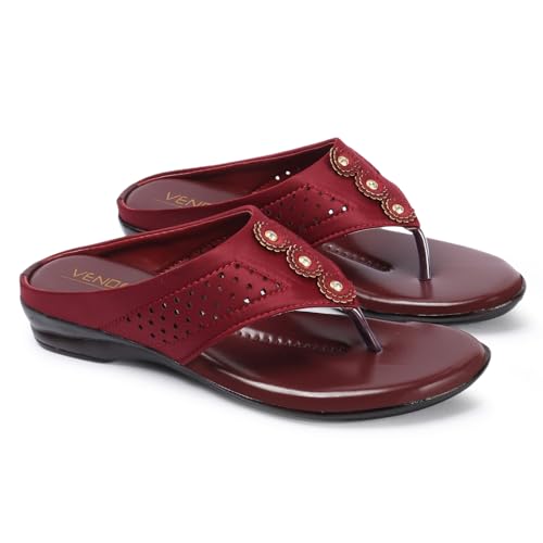 Image of Vendoz Women Casual Beige Flat Sandals (L611)
