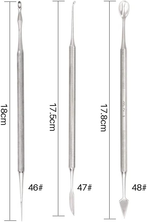 3pcs Dental Wax Carving Knife Stainless Steel Technician Wax Carving Kit Wax Knife Double Head Side Clay Carving Wax Tool Set