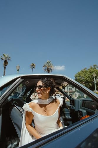 Thin Ivory Satin Bridal Scarf, Long Silky Wedding Necktie 120'' Length Narrow Long Shawl2