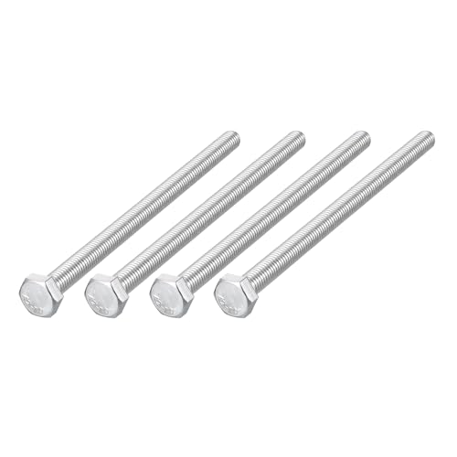Image of METALLIXITY Hex Bolts (M8-1.25x130mm) 4Pcs, 304 Stainless Steel Coarse Fully Threaded Hex Head Screw Bolt Machine Screws - for Furniture Repair, Silver