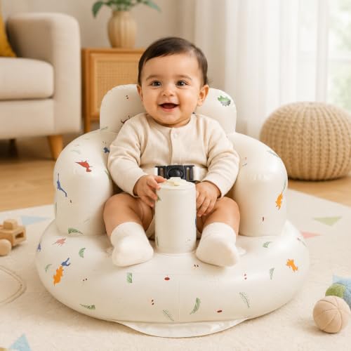 Image of Tarkan Inflatable Baby Floor Seat with 3-Point Safety Belt for 3-36 Months