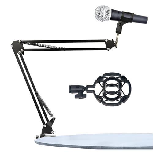 AUSYIWI Pied de Microphone Bras de Microphone Bras de Microphone Bureau Table de Jeu avec Support de Microphone Anti-Vibration 360° Charge Maximale 3 kg