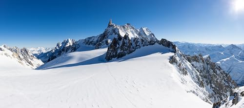 adrium Cuadro acrílico de 50 x 20 cm Mont Blanc, Francia: panorama invernal sobre Geant Glacier y Valle Blanche de Punta Helbronner. Tamaño Xxxl de 63 MP, ideal para ex(56563639)