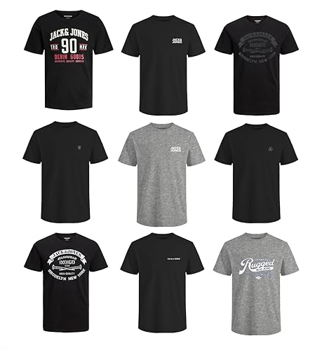 JACK & JONES Herren JJECORP Logo Tee SS Crew Neck MP, Black/A W. 7 x Black + 2 DGM, M 1