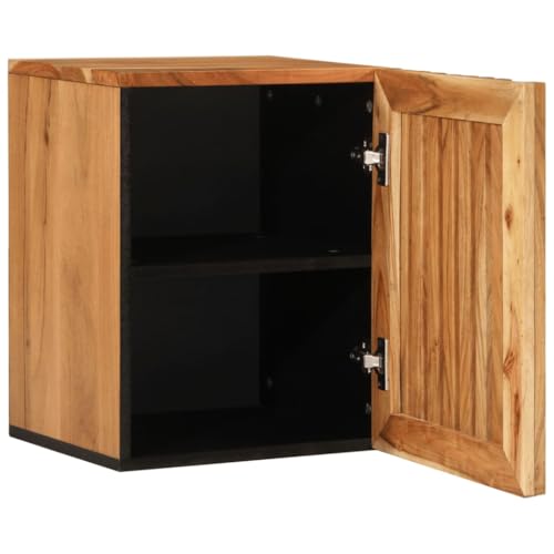 Armario de pared de baño de gama alta en madera maciza de acacia texturizada 4