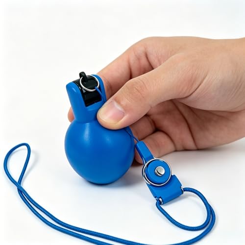 Silbato portátil de PVC con cuerda azul miniatura 5