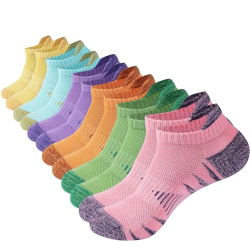 Womens Athletic Cushioned Ankle Socks Breathable Running Socks 6 Pairs