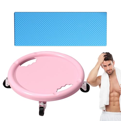 Ab Roller Wheel, 360 Degree Rotating Core Exercise Slider, Ab Workout Equipment with Knee Mat, Abdominal Training Board for Women and Men Home Fitness, 11.02x11.02x3.15 inches