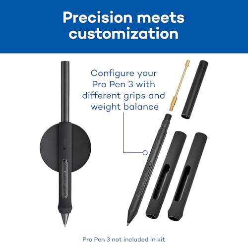 Image of Wacom Pro Pen 3 Customization Kit | If your Wacom device came with the slim version of the PP3, this kit comes with the grips & weights to configure the pen